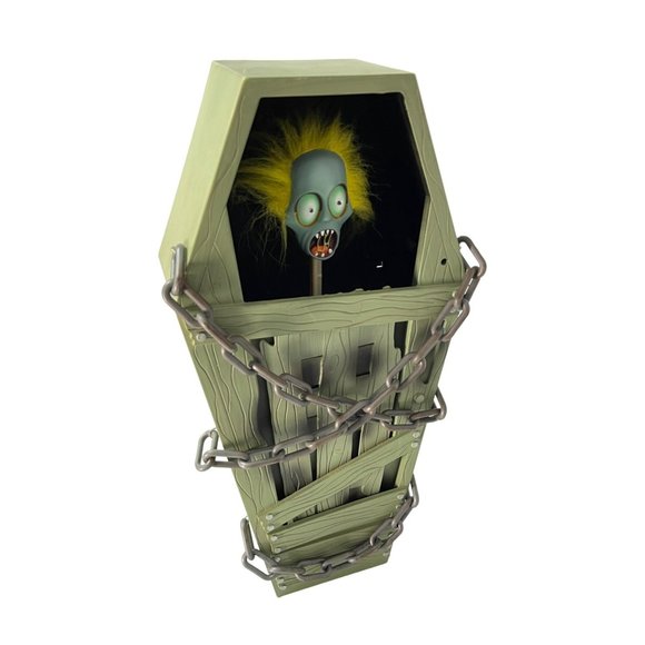 Gemmy Zombie Halloween Chained Coffin Screaming Light Up 18" Decoration - Picture 2 of 6